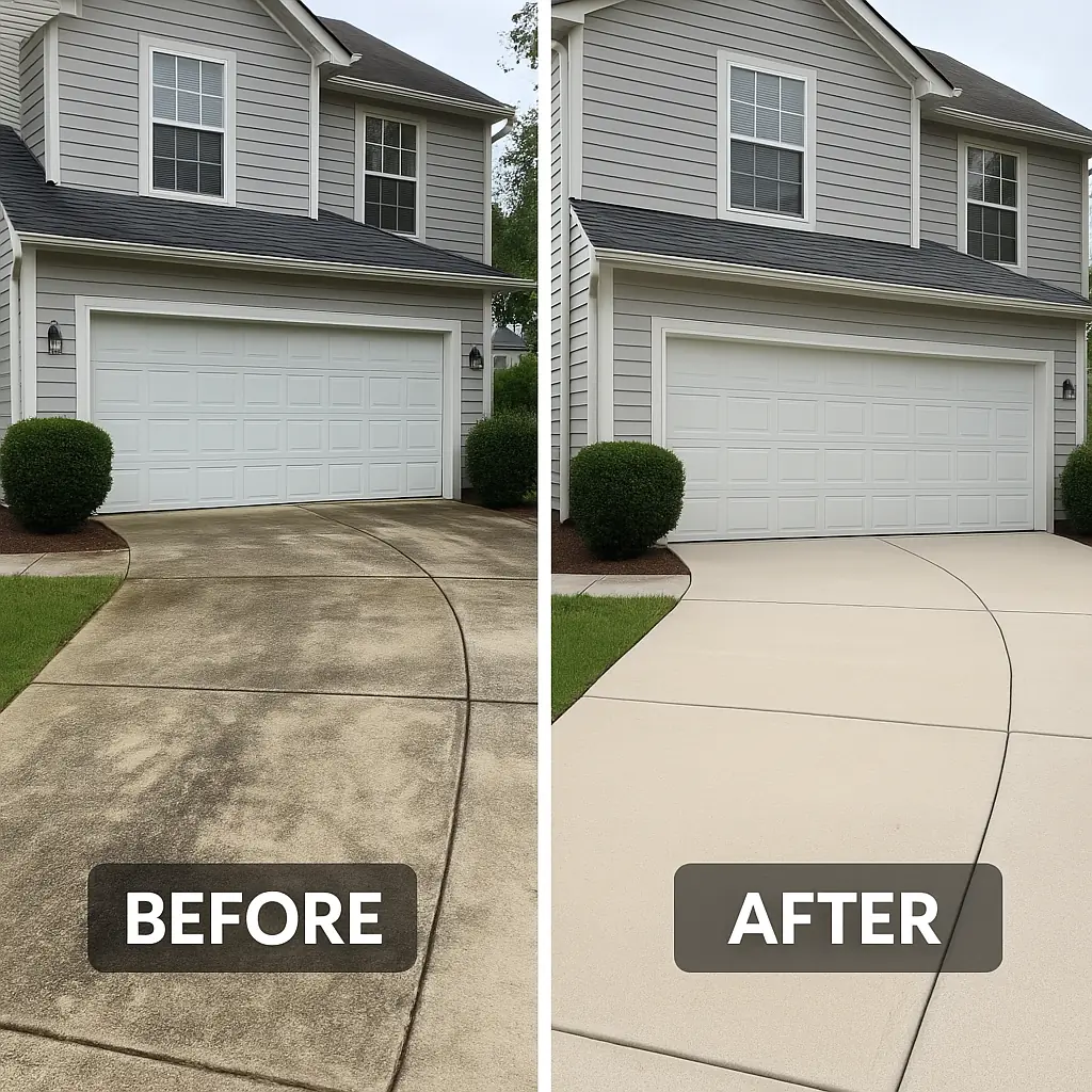 concrete cleaning before and after by prep pros