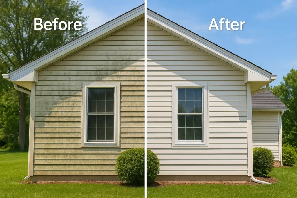 house washing before and after - prep pros