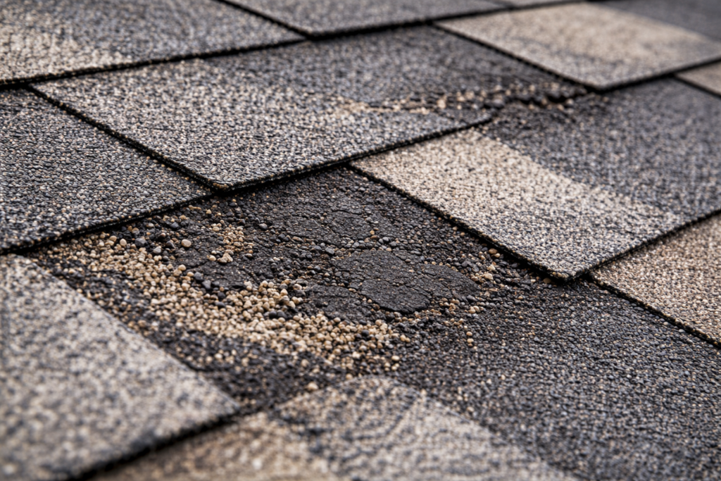 pressure washing damage to asphalt roof shingles